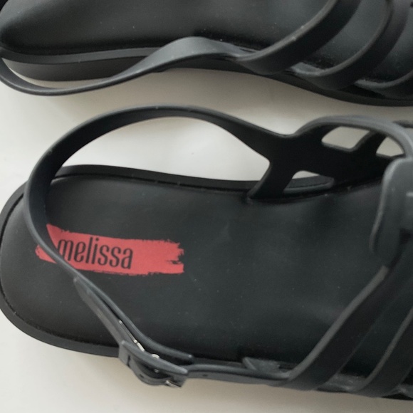 MELISSA  Jelly Fisherman Sandals Matte  Black Size 9 NWOT - Picture 4 of 4